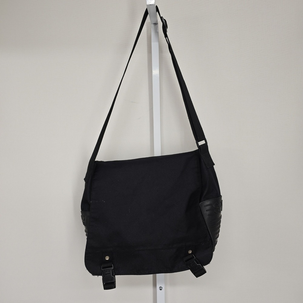 Esprit‎ Vintage Y2K Black Messenger Bag Rubber Base Techwear Crossbody Utility